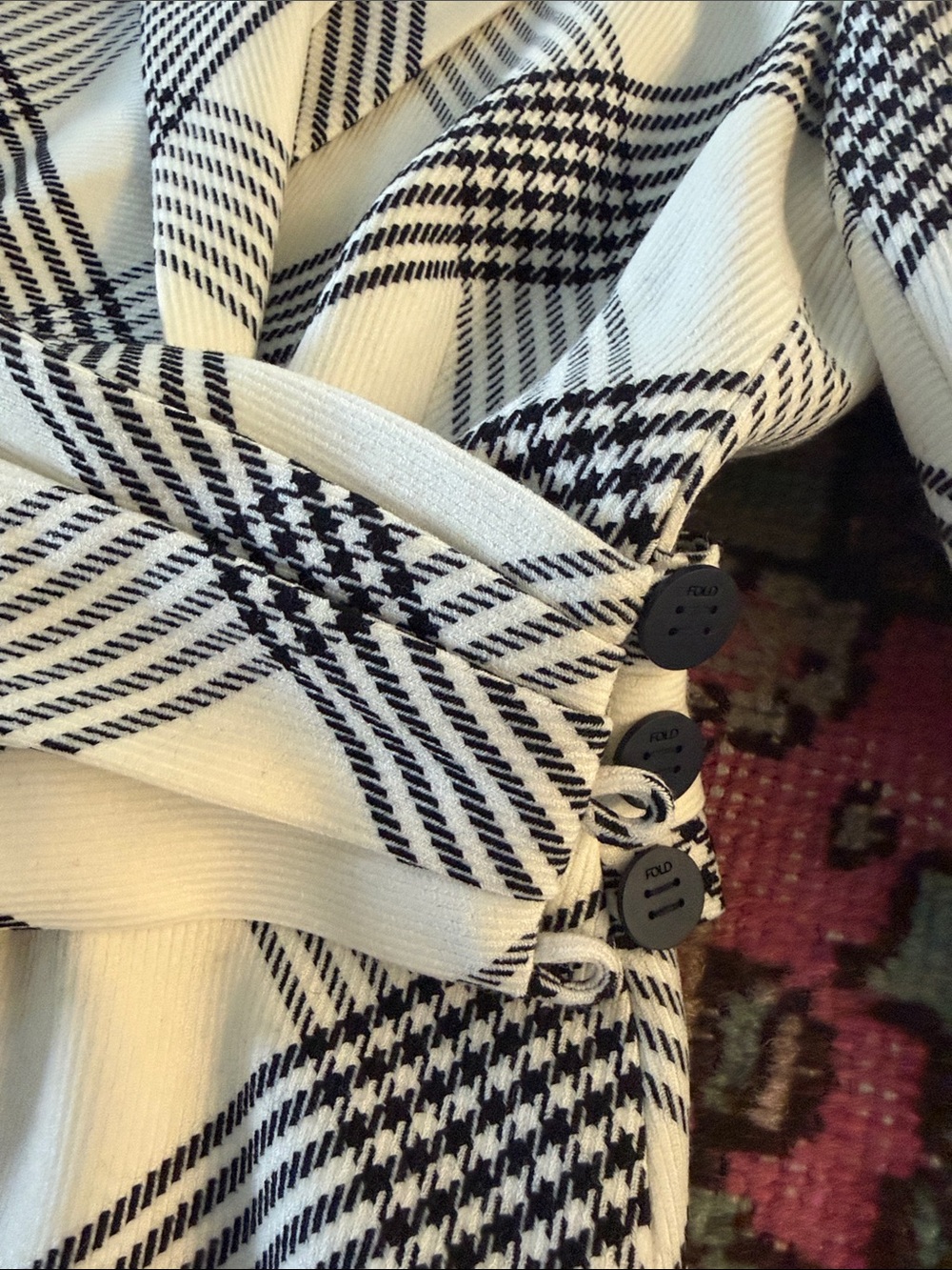 The Fold Black & White Plaid Wrap Blazer - Picture 5 of 7